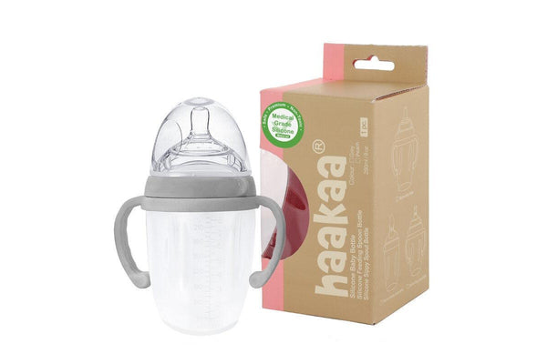 Haakaa: Silicone Baby Bottle - Grey (250ml)