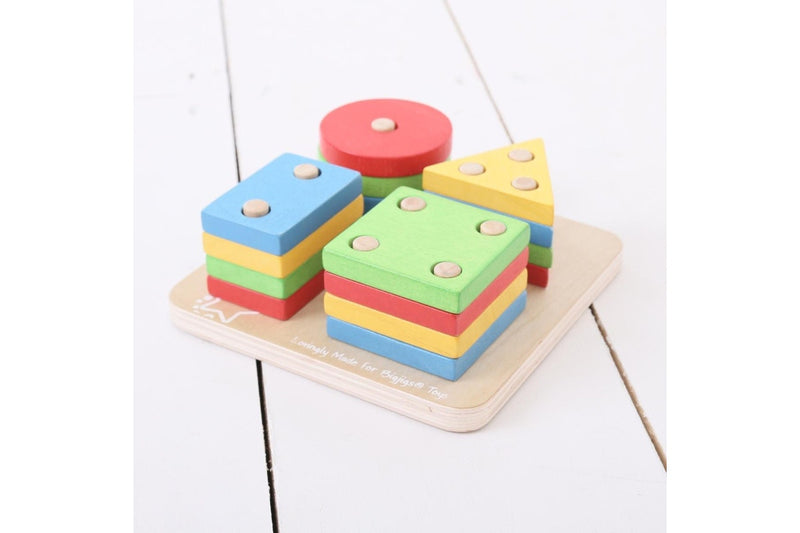 17pc Bigjigs Toys First Four Shape Sorter Wooden Toy Kids Fun Activity Play 12m+