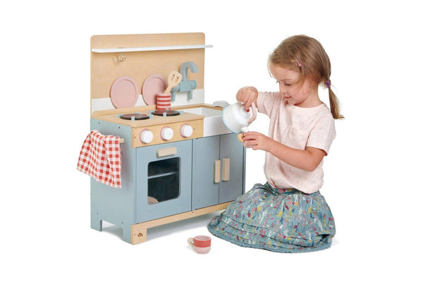 Tender Leaf Toys 52cm Mini Chef Home Kitchen Cooking Wooden Toy Set Kids 3y+