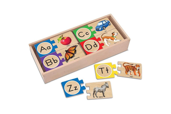 Melissa & Doug Alphabet Wooden Puzzle Cards Kids Childrens Interactive Toy 4+