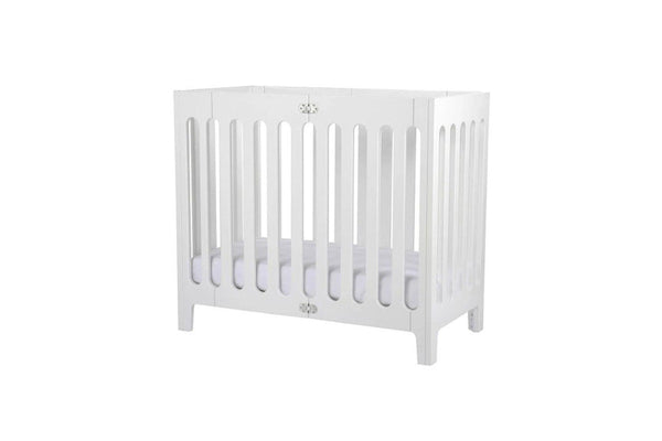 Bloom Alma Baby Newborn Infant Mini Urban Wood Foldable Crib Coconut White