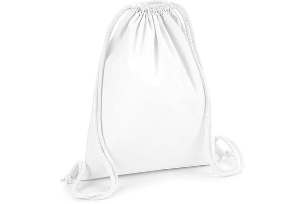 Westford Mill Premium Cotton Gymsac (White) (One Size)