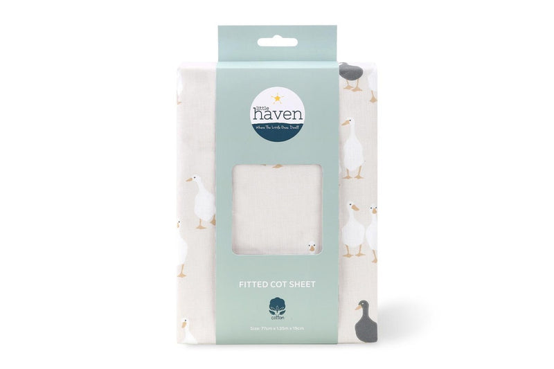 2x Little Haven Cot Fitted Goose Stylish & Cozy Gentle Baby Bedding Sheet 135cm