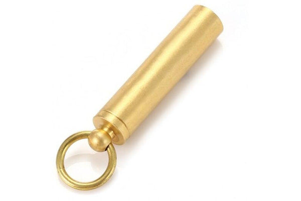 Compact Brass Survival Whistle Tool With Key Ring Golden Safety Whistles