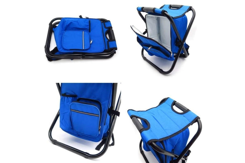 HYPERANGER 2-in-1 Camping Chair with Insulated Ice Bag - Blue