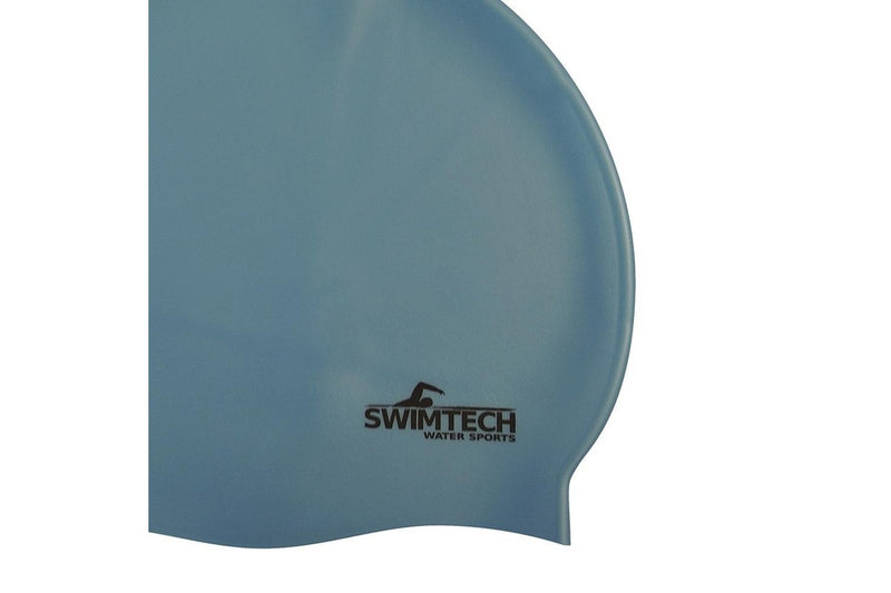 SwimTech Unisex Adult Silicone Swim Cap (Sky Blue) (One Size)