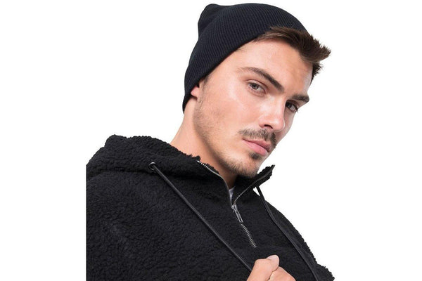 Yupoong Flexfit Unisex Heavyweight Standard Beanie Winter Hat (Black) (One Size)