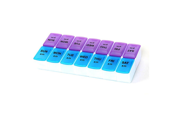 2x Tosca Medicine Pill Box Weekly Organiser Travel Dispenser Case - AM PM