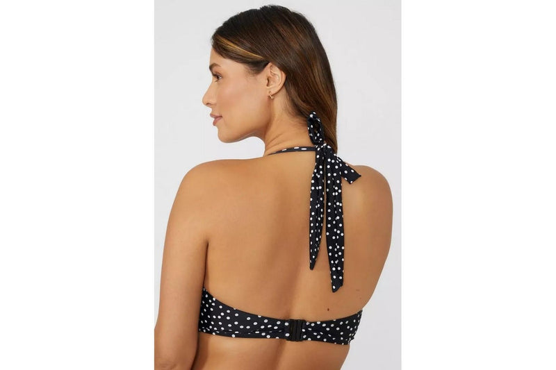 Gorgeous Womens/Ladies Spotted Non-Padded Bikini Top (Monochrome) (32FF)