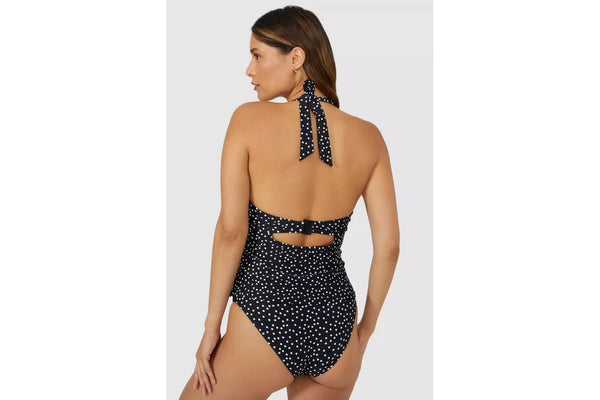 Gorgeous Womens/Ladies Spotted Non-Padded Tankini Top (Monochrome) (32DD)