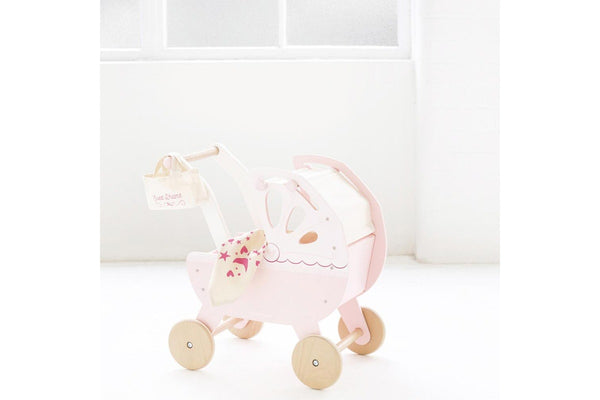 Le Toy Van Honeybake 46cm Sweet Dreams Pram Wooden Toy Pretend Play Kids 3+ Pink