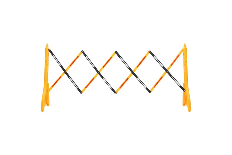 Folding Traffic Barrier Yellow and Black 250x38x96 cm vidaXL