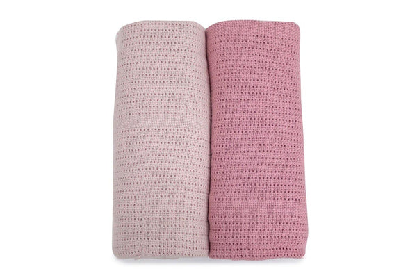 2PK Bubba Blue Nordic Bamboo 70x90cm Soft Cellular Blanket Baby 0-12m Berry Rose