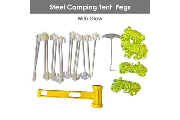 Ozstock Glow Tent Pegs Stakes Reflective Lines 25PCS Set Tent Accessory for Hiking Camping