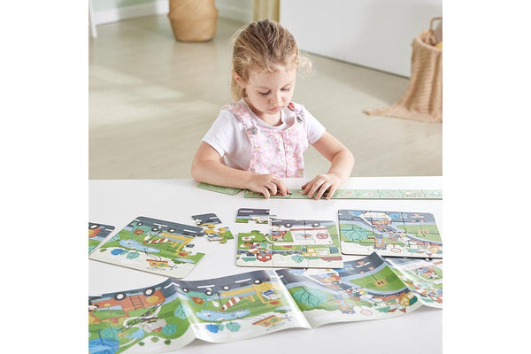 Hape: 4-in-1 Puzzle & Storytelling Set - Rescue Vehicle