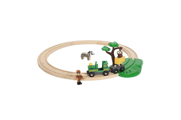 17pc Brio Safari Railway Set Kids Childrens Interactive Pretend Play Toy 3y+