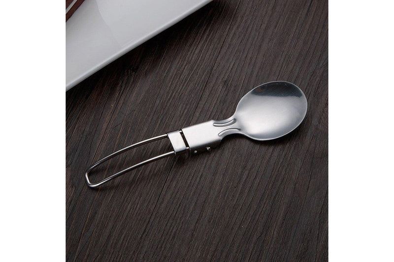 10Pcs Outdoor Camping Picnic Stainless Steel Spoon Tableware Titanium Spork Folding Utensil Portable Equipment Camping Cooking Utensils