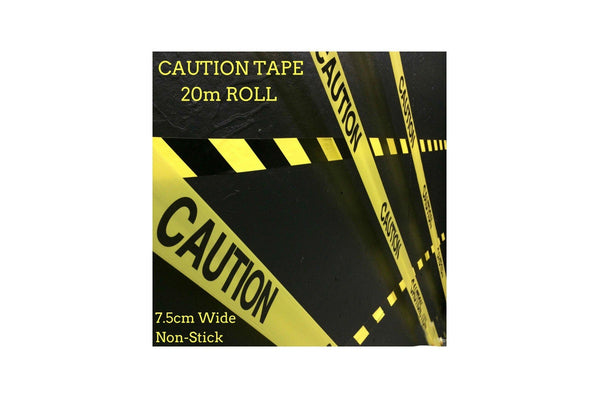 CAUTION TAPE Yellow Safety Warning Barricade Industrial Strip Non-Stick 20m