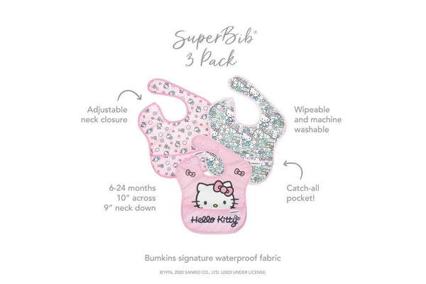 Bumkins: Waterproof Super Bib - Sanrio Hello Kitty (3 pk)