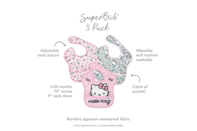 Bumkins: Waterproof Super Bib - Sanrio Hello Kitty (3 pk)