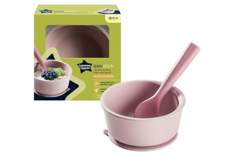 Tommee Tippee: Silicone Suction Bowl and Spoon - Pink