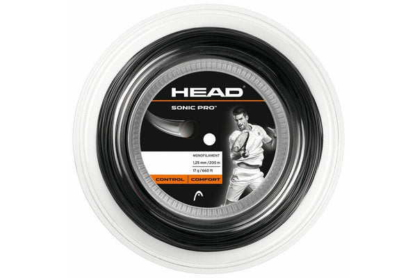 Head Sonic Pro 17g Tennis String Reel 200m 1.25mm Control Comfort - Black