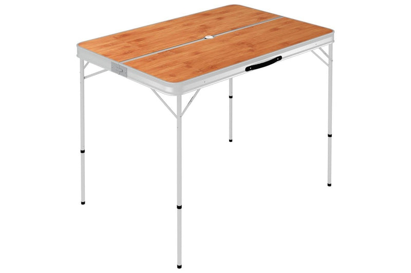 Folding Camping Table with 2 Benches Aluminium Brown vidaXL