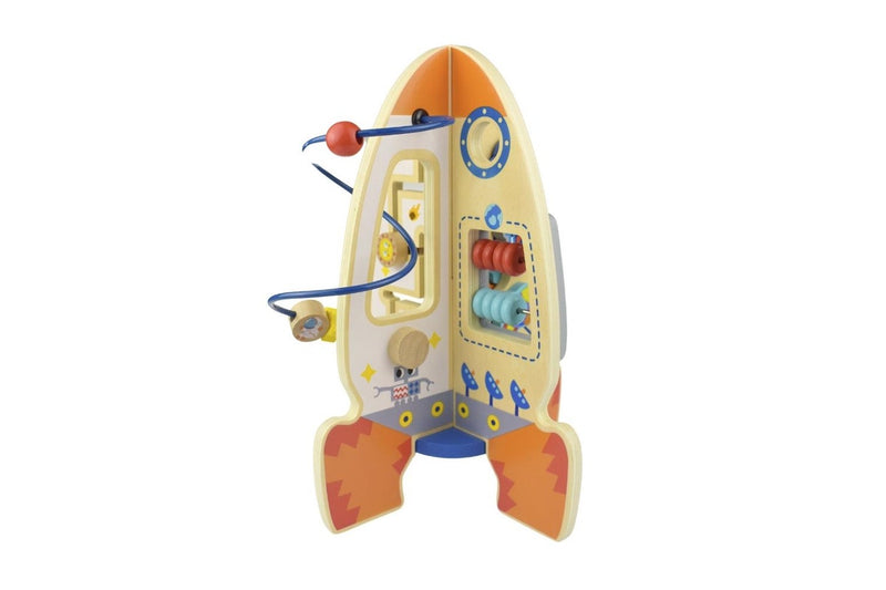 Tooky Toy Wooden Interactive Activity Rocket Children's Play Toy Set 2yrs+