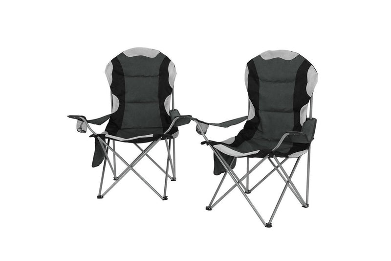 Weisshorn Camping Folding Chair Portable Outdoor Hiking Fishing Picnic Grey 2pcs