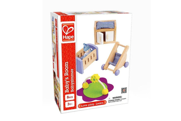 Hape Baby's Room Imaginative Kids Dollhouse Wooden Furniture Activity Toy 3+