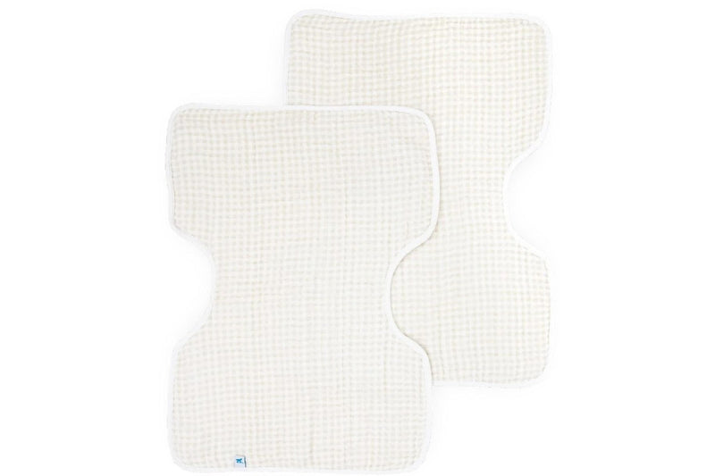 Little Unicorn: Muslin Burp Cloth - Tan Gingham (2 Pack)