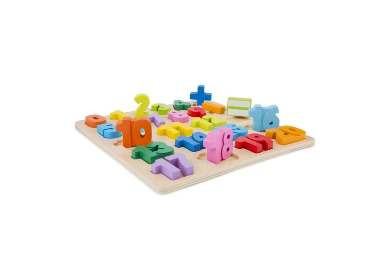 24pc New Classic Toys Number Count Wooden Puzzle Kids Fun Educational Toy 2+