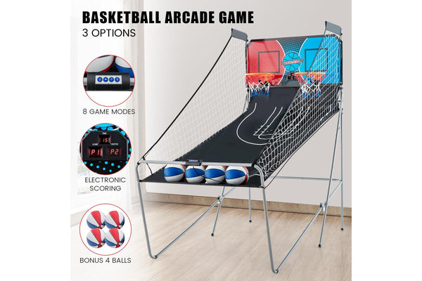 Costway Foldable Basketball Arcade Game Electronic Scoring Dual Basketball Arcade Game Set w/4 Balls