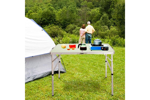 HYPERANNGER Camping Picnic Table with Adjustable Height Legs