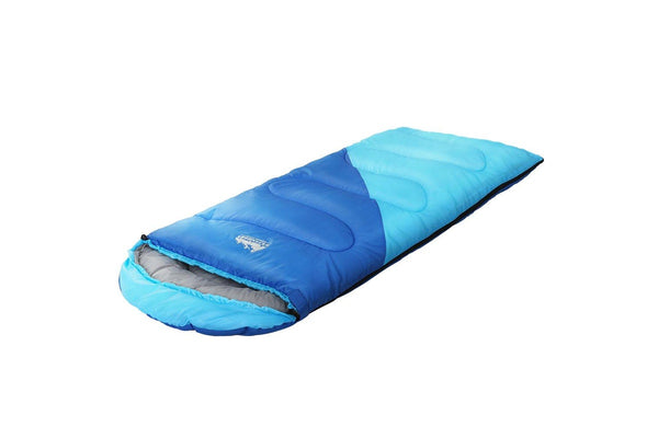 Weisshorn Sleeping Bag Kids Single 172cm Thermal Camping Hiking Blue