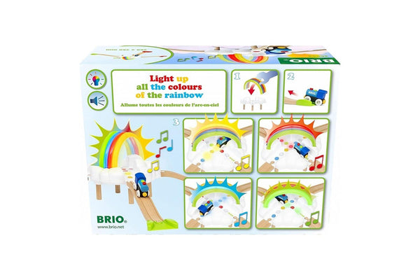 11pc Brio My First Rwy Light Up Rainbow Kids Childrens Wooden Play Toy Set 18M+