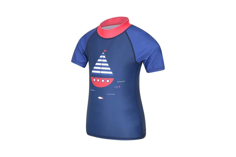 Mountain Warehouse Childrens/Kids Short-Sleeved Rash Guard (Cobalt Blue) (9-10 Years)