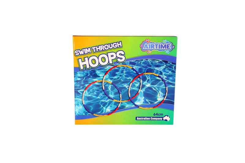 3pc Airtime 64cm Swim Through Hoops Kids Children Summer Pool Game Outdoor Toy