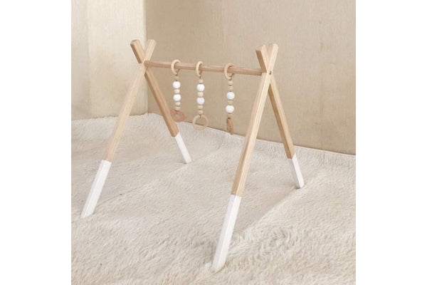 White Wooden Baby Gym Fitness Equipment