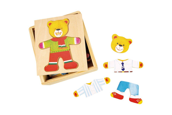 18pc Bigjigs Toys 14cm Dress Up Mr Bear Kids Children Fun Play Wooden Toy 3y+