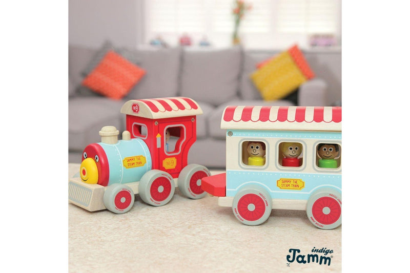 Indigo Jamm 38cm Sammy Steam Train Kids Children Interactive Wooden Toy Set 18m+