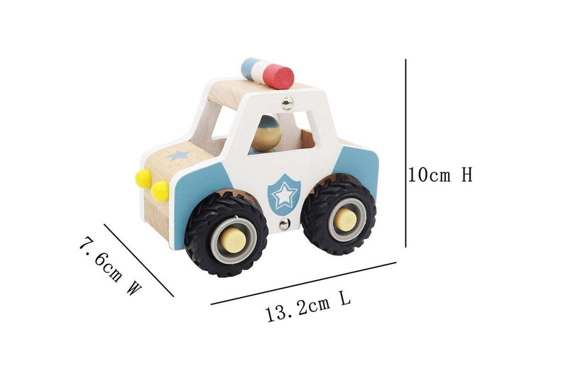 Kaper Kidz Calm & Breezy Wooden Police Car Children's Kids Pretend Play Toy 18m+