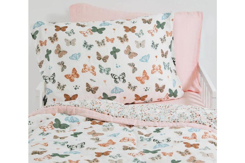 Little Unicorn: Pillowcase Set - Butterflies (2 Pack)