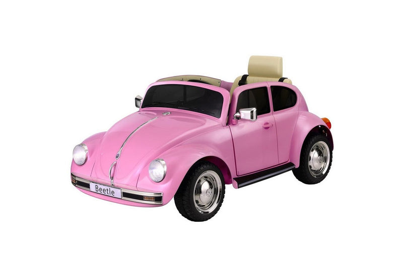 Kids Ride On Car Licensed Volkswagen Beetle Electric Toys Horn Remote 6V Pink