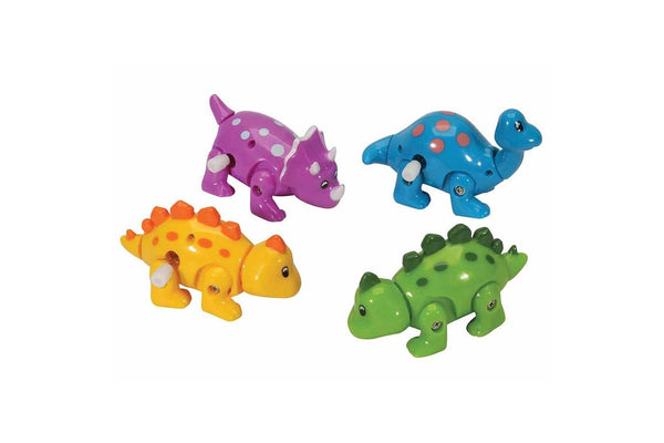 2x Fumfings Novelty Clockwork Dinosaurs 8cm Classic Prank Toys Children Assort