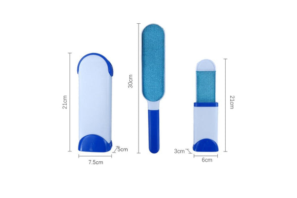 Petswol: Double-Sided Pet Hair And Lint Removal Brush - Blue (Set of 2)