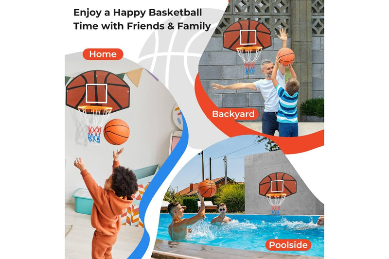 Costway Wall Mounted Basketball Kit Mini Portable Basketball Hoop Set Indoor Outdoor Basketball Goal