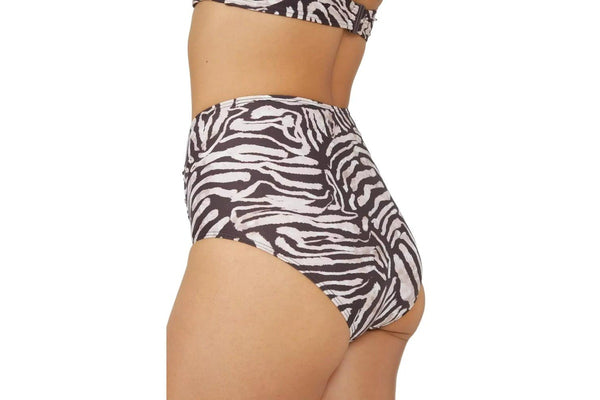 Gorgeous Womens/Ladies Zebra Print High Waist Bikini Bottoms (Black/White) (14 UK)