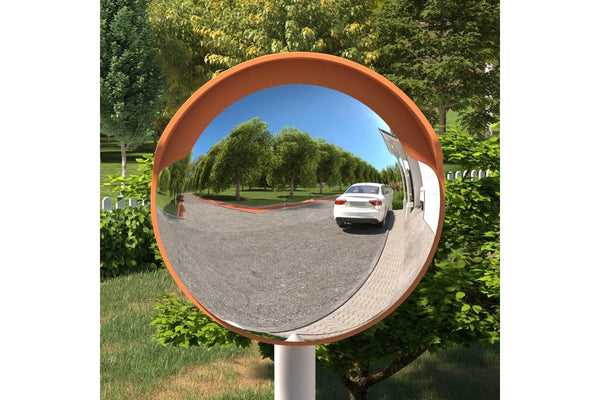 Outdoor Convex Traffic Mirror Orange Ø30 cm Polycarbonate vidaXL