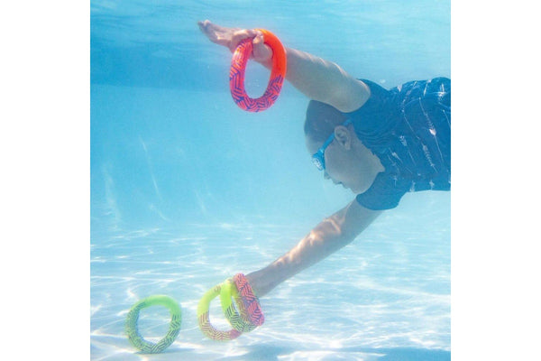 3pc Wahu Underwater 13cm Dive Rings Swimming Pool Water Sports Fun Toy Kids 6y+